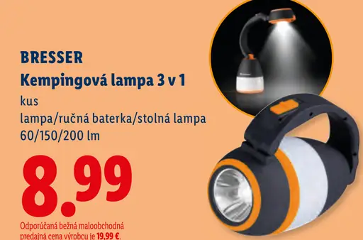 Bresser kempingová lampa 3 v 1
