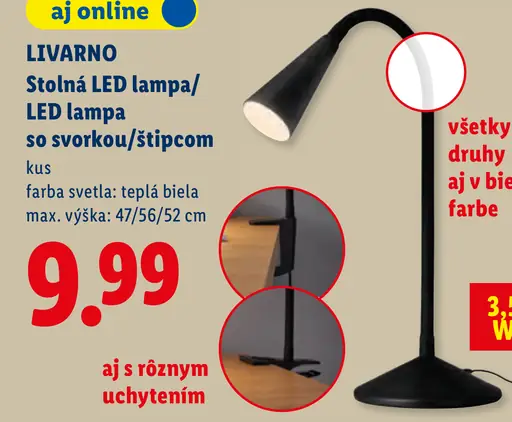 Livarno stolná LED lampa so svorkou/štípcovým uchytením