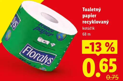 Florays toaletný papier recyklovaný kotúčik