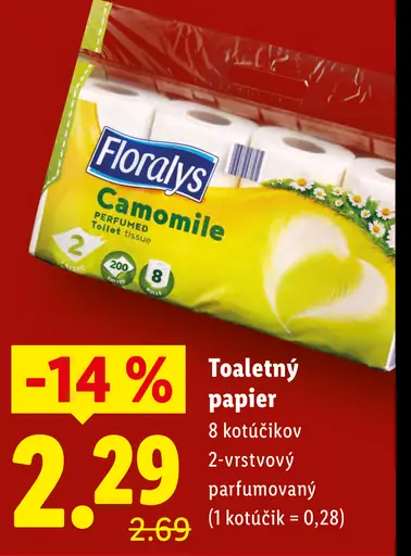 Florays Camomile toaletný papier 2-vrstvový parfumovaný