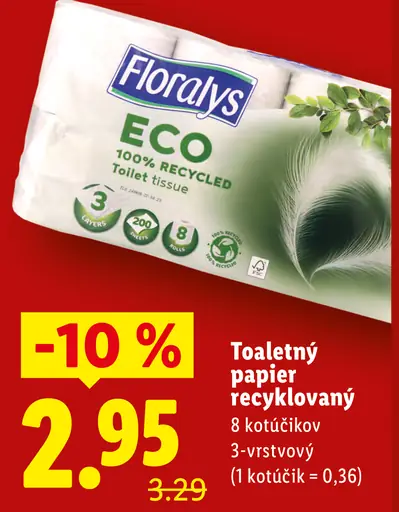 Florays Eco toaletný papier recyklovaný 3-vrstvový