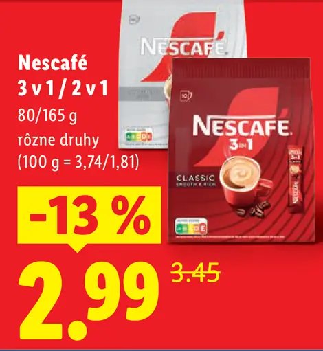 Nescafé 3 v 1 instantná káva mix