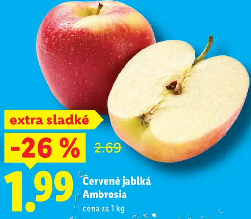 Červené jablká Ambrosia