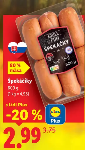 Lidl Grill & Fun špekáčiky