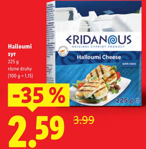 Eridanous Halloumi syr rôzne druhy