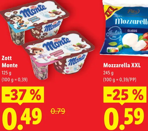Zott Monte Maxi mliečny dezert