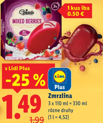 Gelatelli Mixed Berries ovocná zmrzlina