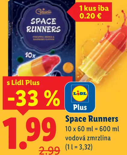 Gelatelli Space Runners vodová zmrzlina