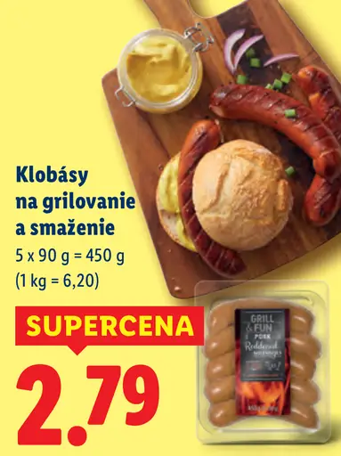 Klobásy na grilovanie a smaženie