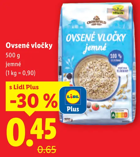 Crownfield ovsené vločky jemné/hrubé