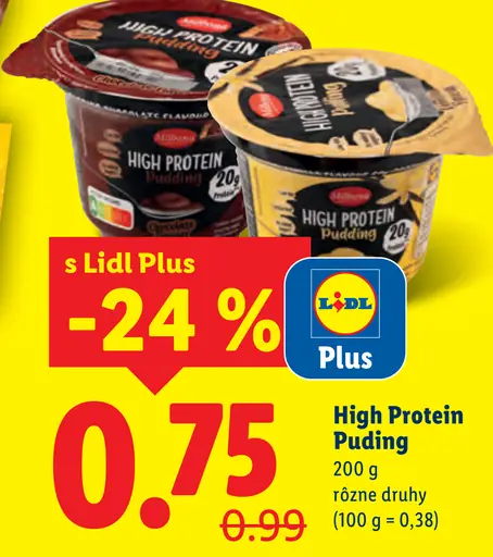 Milbona High Protein puding čokoládový