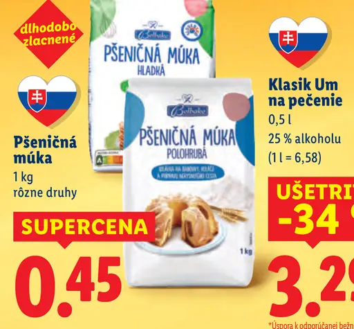 Belbake pšeničná múka rôzne druhy