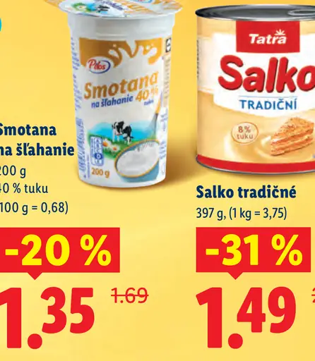 Pilos smotana na šľahanie 40 % tuku