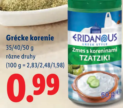 Eridanous grécké korenie zmes s koreninami tzatziki