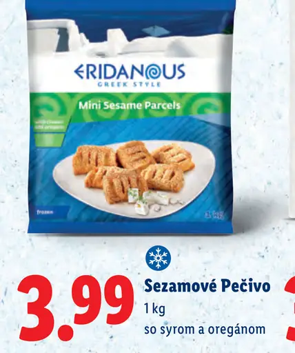 Eridanous sezamové pečivo so syrom a oregánom