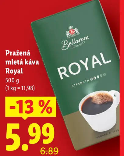 Bellarom Royal mletá pražená káva