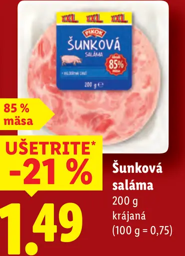 Šunková saláma krájaná