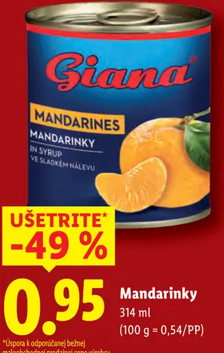 Giana mandarínky v sirupe