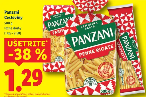 Panzani Cestoviny rôzne druhy