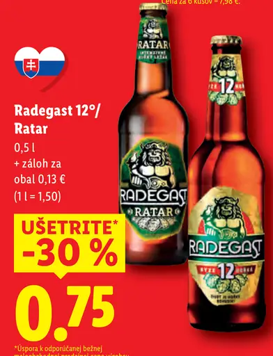 Radegast pivo fľaša