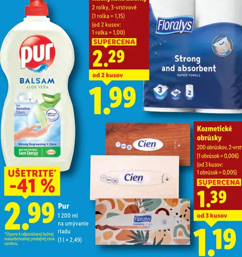 Pur balzam aloe vera na umývanie riadu
