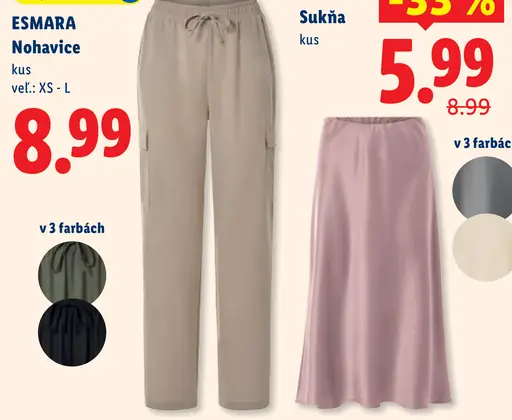 Esmara nohavice dámske