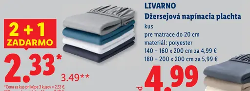 Livarno napínacia plachta na matrace do výšky 20 cm