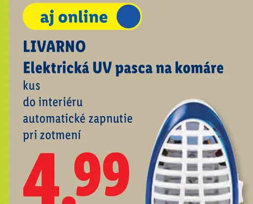 Livarno elektrická UV pasca na komáre