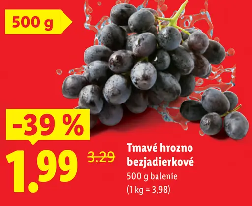 Tmavé hrozno bezjadierkové
