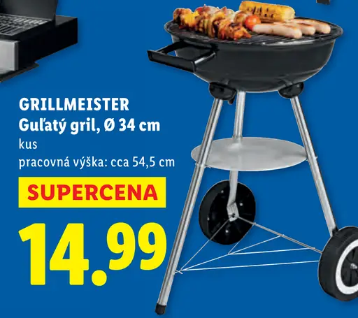Grillmeister guľatý gril, Ø 34 cm