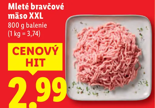 Mleté bravčové mäso XXL