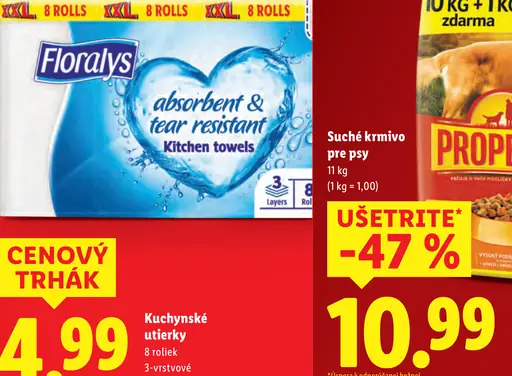 Floralys kuchynské utierky 3‑vrstvové