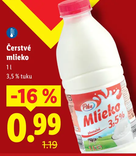 Pilos Čerstvé mlieko 3,5 % tuku