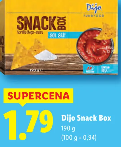 Dijo Snack Box tortilla chips soľ s dipom