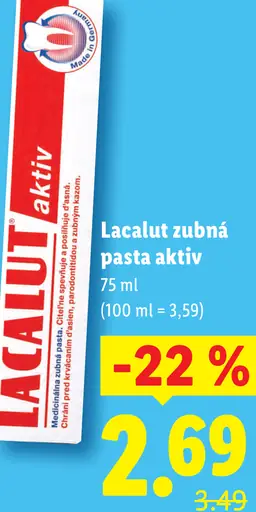 Lacalut zubná pasta aktiv