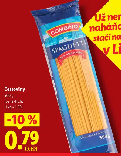 Combino cestoviny spaghetti durum pšeničná semolina