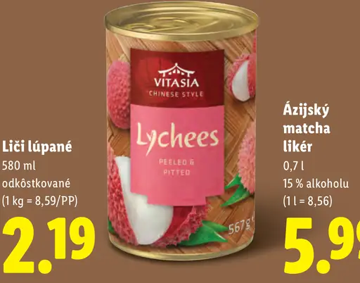 Vitasia Liči lúpané a odkôstkované
