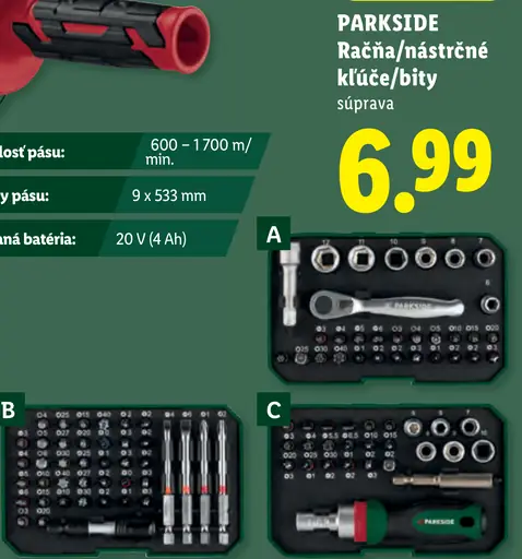 Parkside račňa s nástrčnými kľúčmi a bitmi súprava