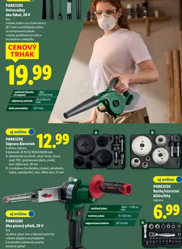 Parkside univerzálny aku fukáč 20 V