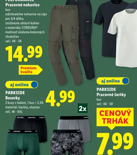 Parkside performance Pracovné nohavice