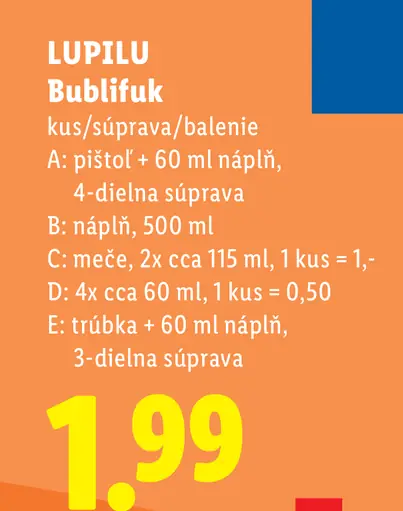Lupilu Bublifuk súprava alebo balenie