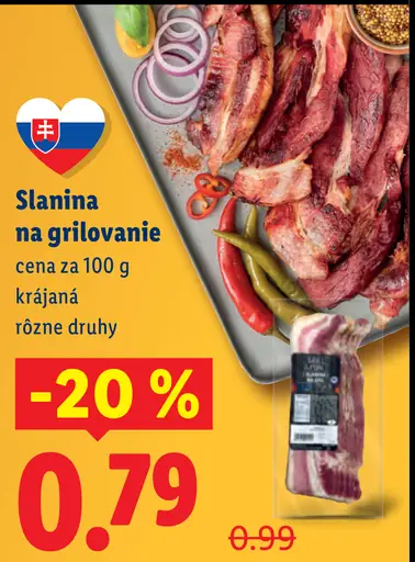 Slanina na grilovanie krájaná rôzne druhy