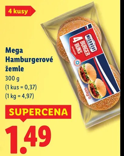 Mega hamburgerové žemle