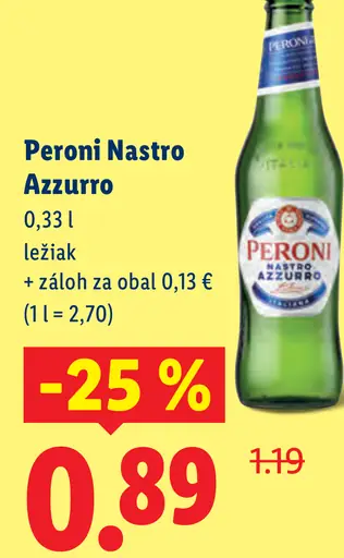 Peroni Nastro Azzurro svetlé pivo