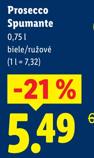 Prosecco Spumante šumivé víno biele/ružové