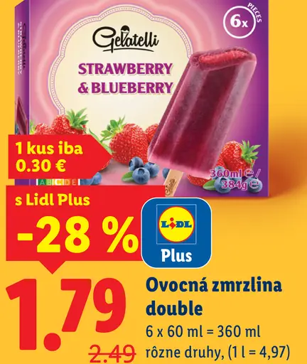 Gelatelli Ovocná zmrzlina double