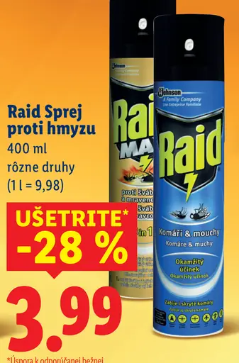 Raid sprej proti hmyzu