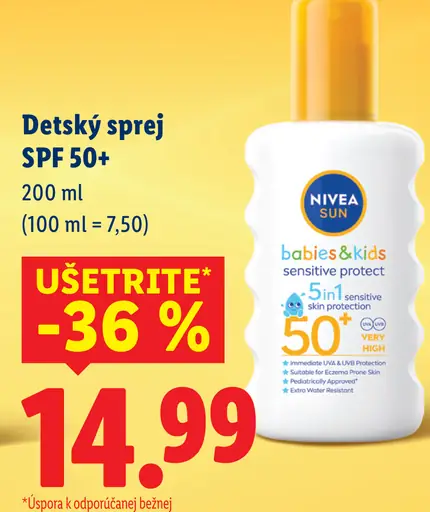 Nivea Sun detský sprej SPF 50+