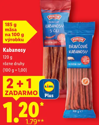 Pikok kabanosy rôzne druhy
