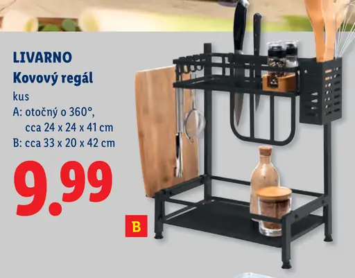 Livarno kovový regál do kuchyne otočný alebo stojanový
